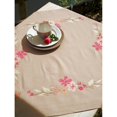 thumbnail image 1 of Pink Flowers Tablecloth Stamped Cross Stitch Kit, 32" x 32", 1 of 3