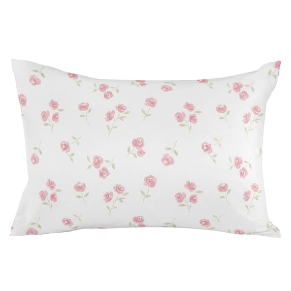 Pink Flowers Throw Pillow Cover 20 x 36 Inch Decorative Pillow Cover Spring Floral Elegant Botanical Farmhouse Art Lumbar Pillowcase Seasonal Rectangle Cushion Case for Couch Sofa Bed Living Room