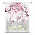 thumbnail image 1 of Pink Flowers Tie Up Curtains for Windows, Adjustable Balloon Window Shades, Pink Blossoms Botanical Floral Branches Kitchen Window Treatments Farmhouse Short Curtains with Rod Pocket 42"x45", 1 of 8