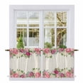 thumbnail image 1 of Pink Flowers Tier Curtains 24 Inch Length, Spring Floral Farmhouse Botanical Rustic Cafe Short Curtains for Bathroom Over Sink, Small Kitchen Curtain Light Filtering Drapes 2 Panels 27.5"Wx24"L, 1 of 8