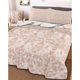 thumbnail image 1 of Pink Flowers Twin Size Down Alternative Comforter, Lightweight Comforter Quilt Bedding Set with Pillow Shams Baroque Scroll Floral Damask Pattern Art All Seasons Bed Comforter Duvet Insert 68"x86", 1 of 7