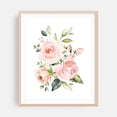 thumbnail image 1 of Pink Flowers, Watercolor Flowers, Pink Roses, Greenery, Girl Nursery - Illustration Watercolor Floral Flowers Botanical Garden Pastel Oak Framed Wall Art Print 16 x 20 inches, 1 of 12