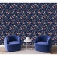 thumbnail image 1 of Pink Flowers with Dark Purple Leaves Wallpaper Pre-Pasted - 25"W x 125"H, 1 of 3