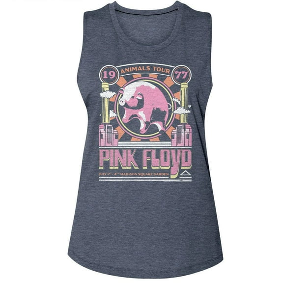 Pink Floyd Animals Tour 1977 Antique Denim Women's Muscle Tank Top T-Shirt