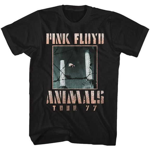 Pink Floyd Animals Tour 77 Black Adult T-Shirt 4Xl