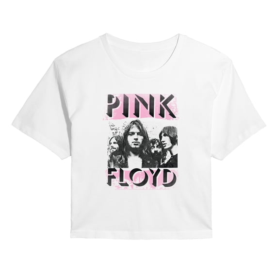 Pink Floyd - Band Pink Logo - Juniors Cropped Graphic T-Shirt
