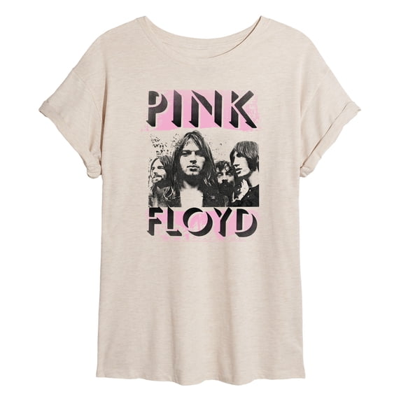 Pink Floyd - Band Pink Logo - Juniors Oversized Graphic T-Shirt