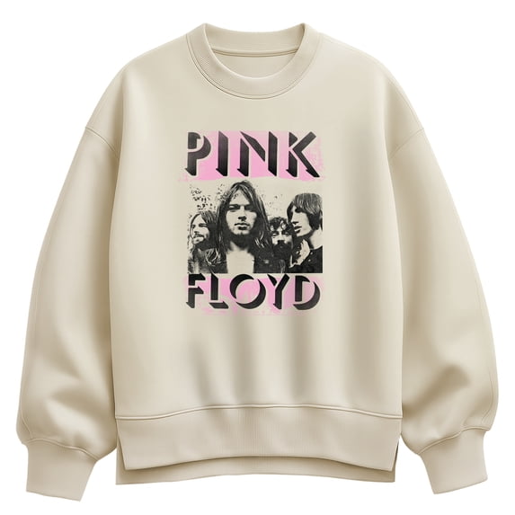 Pink Floyd - Band Pink Logo - Women's Oversized Fleece Crew Sweatshirt