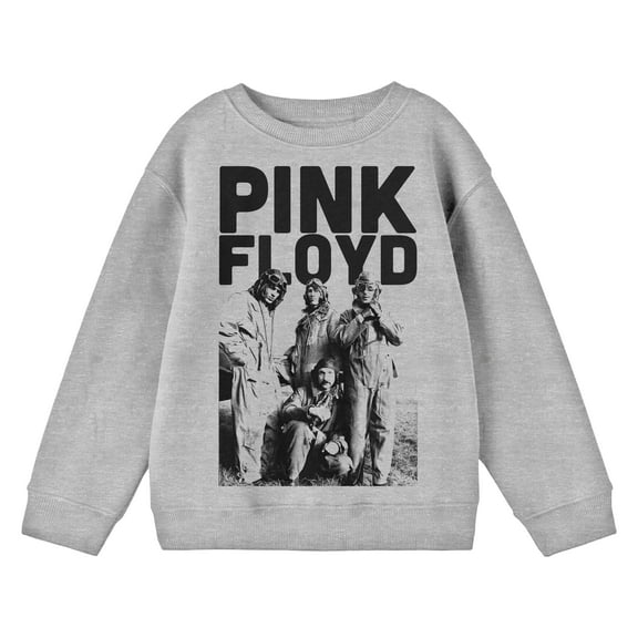 Pink Floyd Band Threshold Photo Crew Neck Long Sleeve Athletic Heather Boy's Sweatshirt-XS