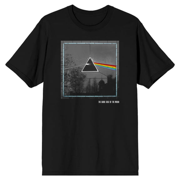 Pink Floyd Black And White Color Prism Crew Neck Short Sleeve Men's Black T-shirt-Small