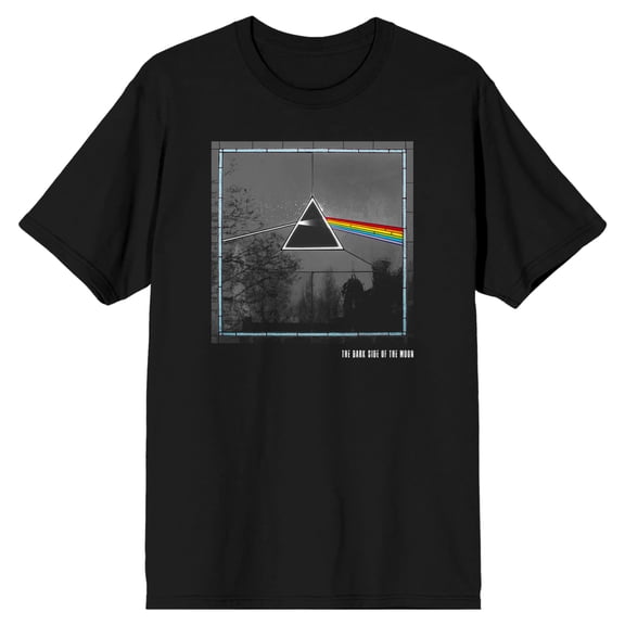 Pink Floyd Black And White Color Prism Crew Neck Short Sleeve Men's Black T-shirt-XXL