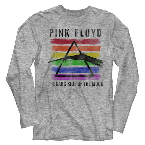 Pink Floyd Black Light Gray Heather Adult Long Sleeve T-Shirt M