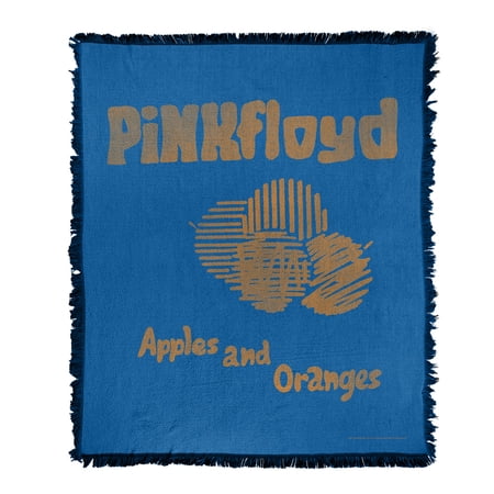 Pink Floyd Blanket, 50'x60' Apples and Oranges Woven Tapestry Cotton Blend Fringed Throw