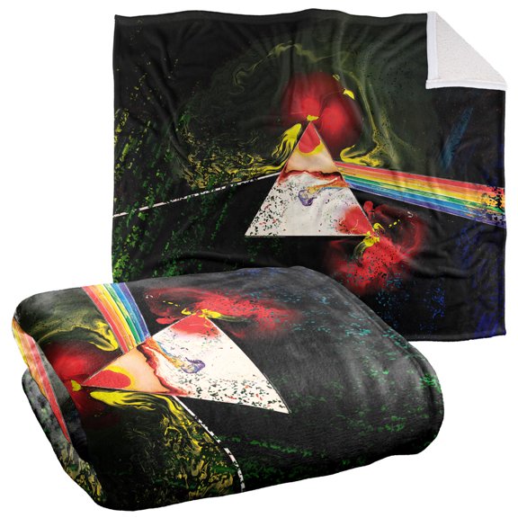 Pink Floyd Blanket, 50"x60", Dark Side of The Moon Image Silky Touch Sherpa Back Super Soft Throw Blanket
