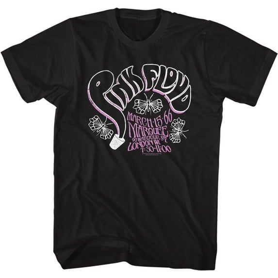 Pink Floyd Butterflies Black Adult T-Shirt 4Xlt