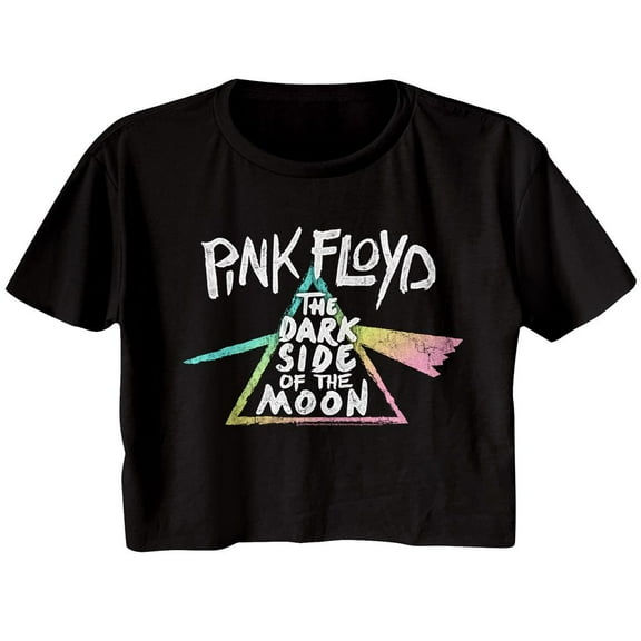 Pink Floyd Dark Side Gradient Black Junior Women's Festival Cali Cropped T-Shirt