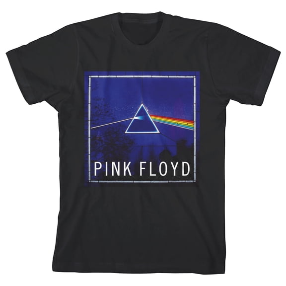 Pink Floyd Dark Side Of The Moon Album Art Boy's Black T-shirt-Medium