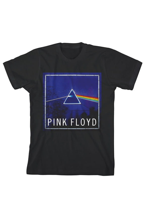 Pink Floyd Dark Side Of The Moon Album Art Boy's Black T-shirt-Medium