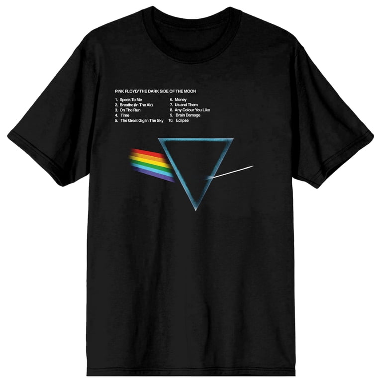 Pink Floyd Dark Side Of The Moon Back Album Cover Crew Neck Short