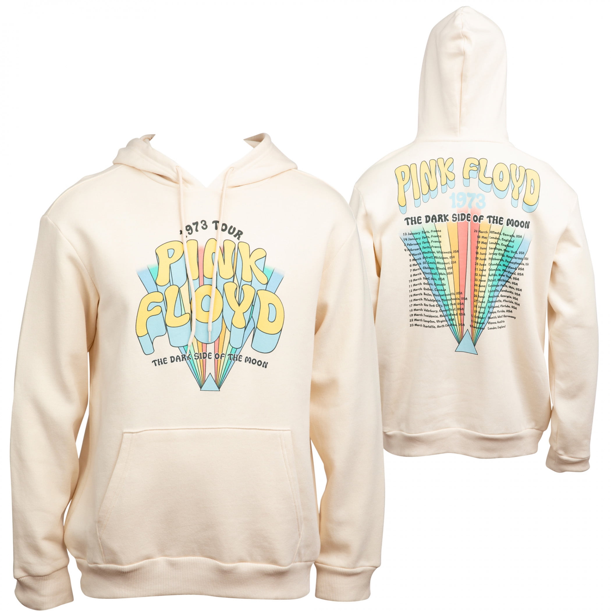 Pink Floyd Dark Side of the Moon 1973 Tour Print Hoodie With Back Print Medium Walmart
