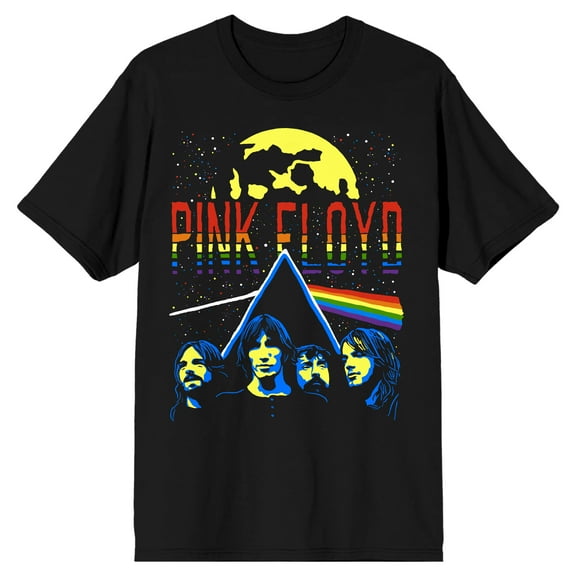 Pink Floyd Dark Side of the Moon Split Artwork Men's Black T-shirt-3XL