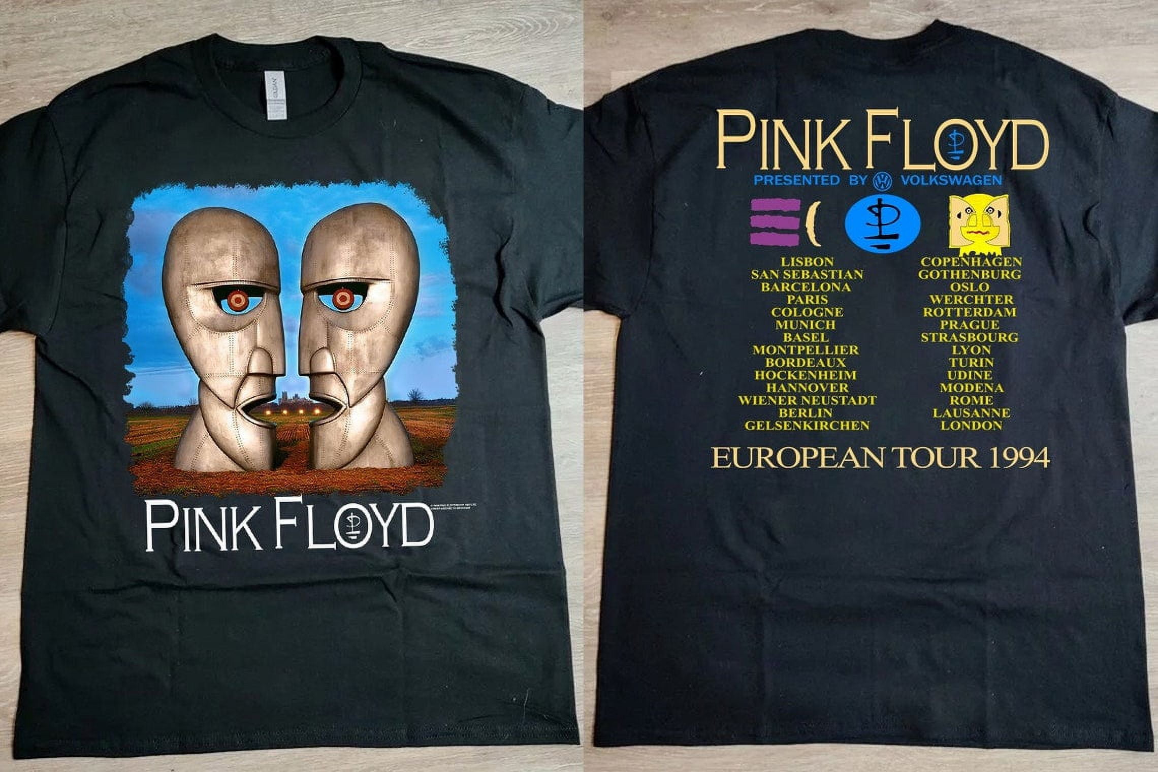 Pink Floyd - Division Bell European Tour 1994 BLACK T-Shirt, Pink 