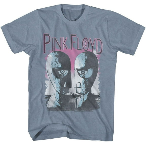 Pink Floyd Division Bell Heads Indigo Heather Adult T-Shirt L