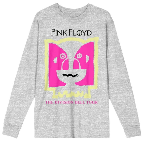 Pink Floyd Division Bell World Tour 94 Crew Neck Long Sleeve Athletic Heather Men's Tee-XL