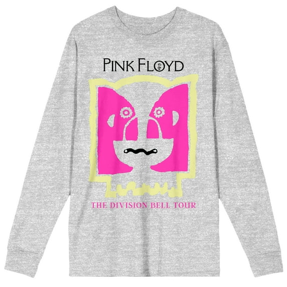 Pink Floyd Division Bell World Tour 94 Crew Neck Long Sleeve Athletic Heather Men's Tee-XXL
