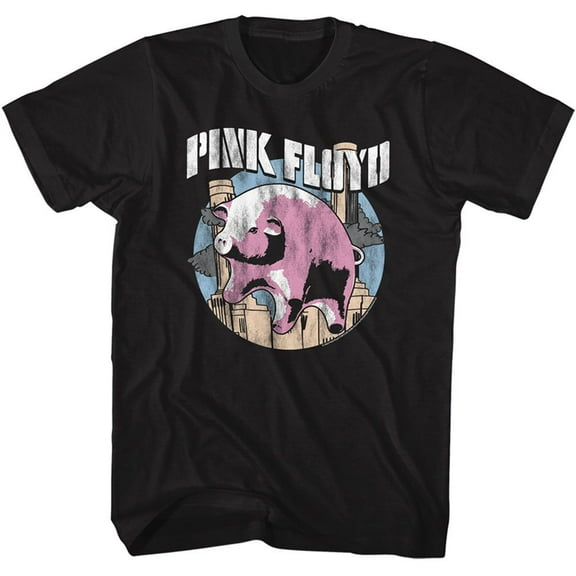 Pink Floyd Flying Pig Black Adult T-Shirt 4Xlt