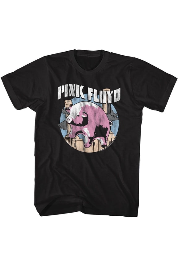 Pink Floyd Flying Pig Black Adult T-Shirt