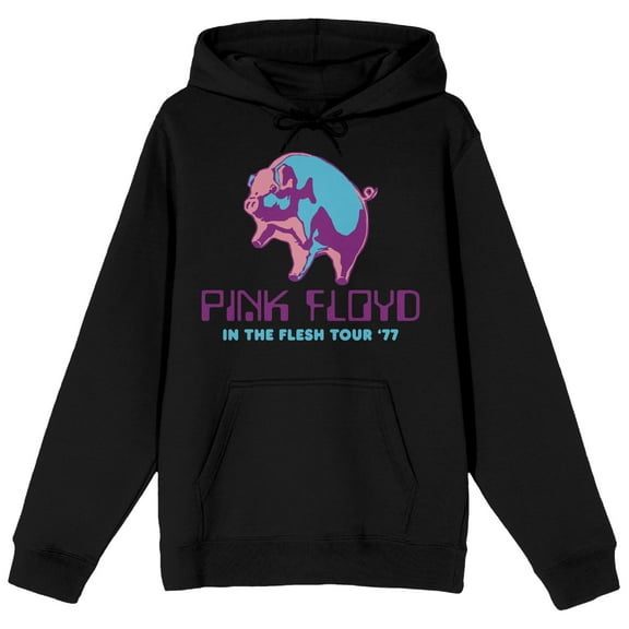 Pink Floyd In The Flesh Tour Long Sleeve Men's Black Hooded Sweatshirt-XL