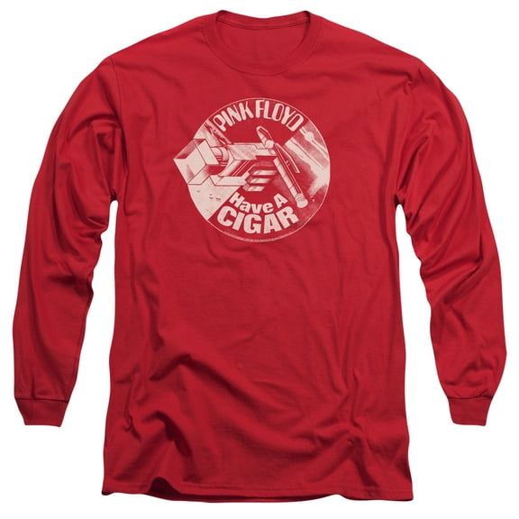 Pink Floyd Just A Cigar Long Sleeve Adult 18/1 T-Shirt Red