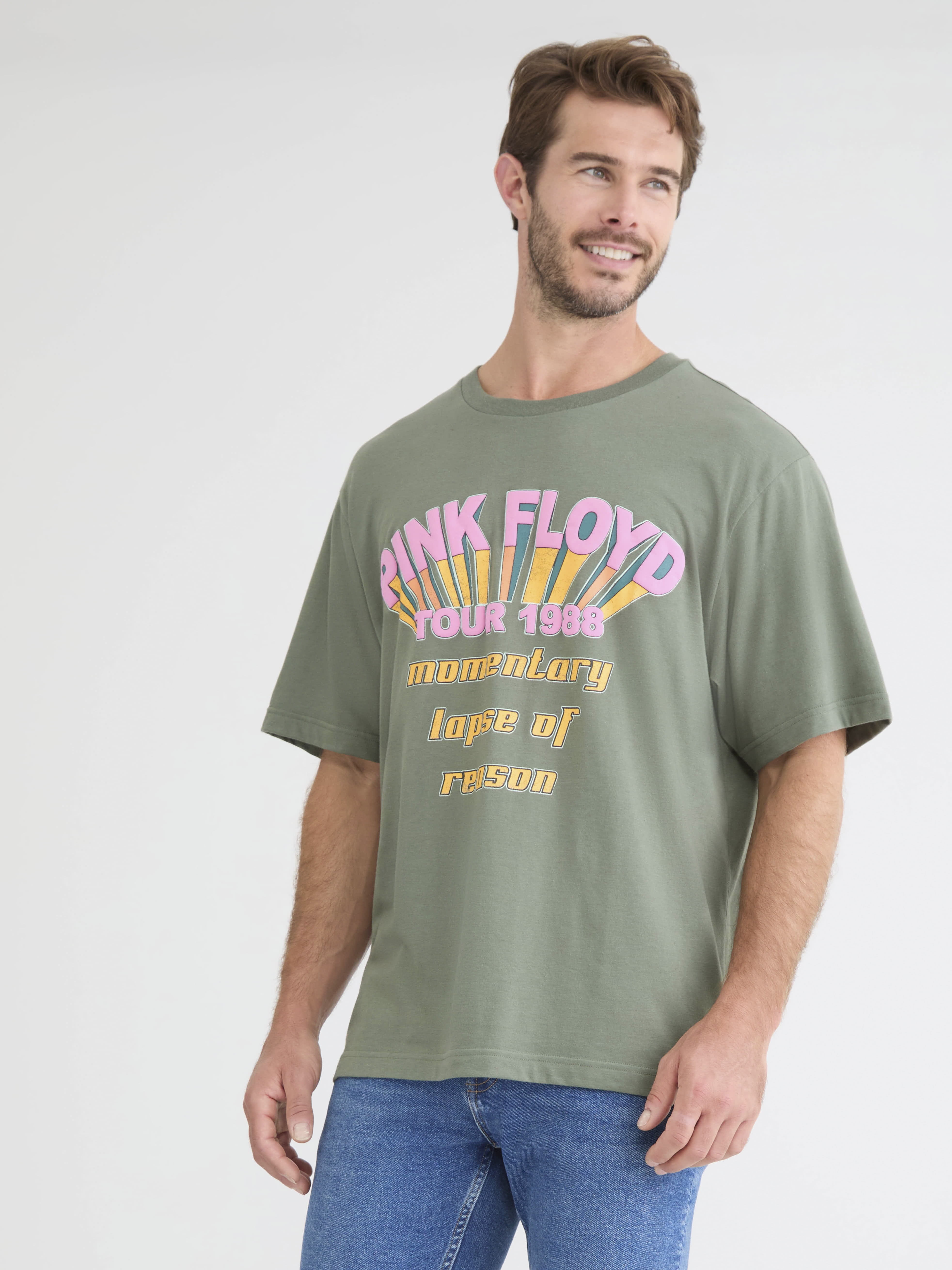 Pink Floyd Men's & Big Men's Drop Shoulder Graphic Tee, Sizes S-3XL