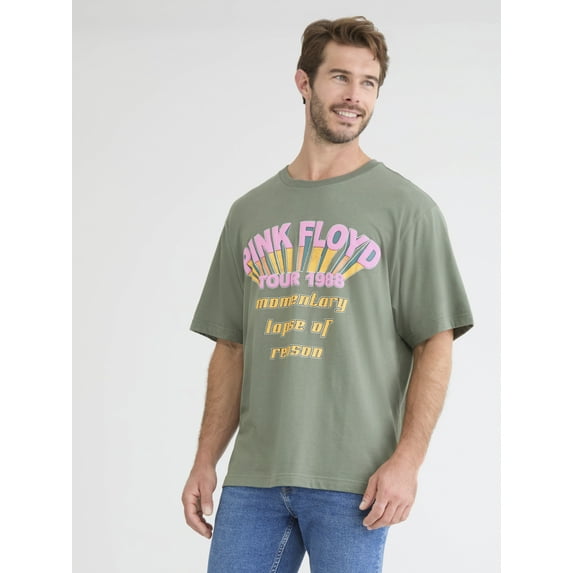 Pink Floyd Men's & Big Men's Drop Shoulder Graphic Tee, Sizes S-3XL