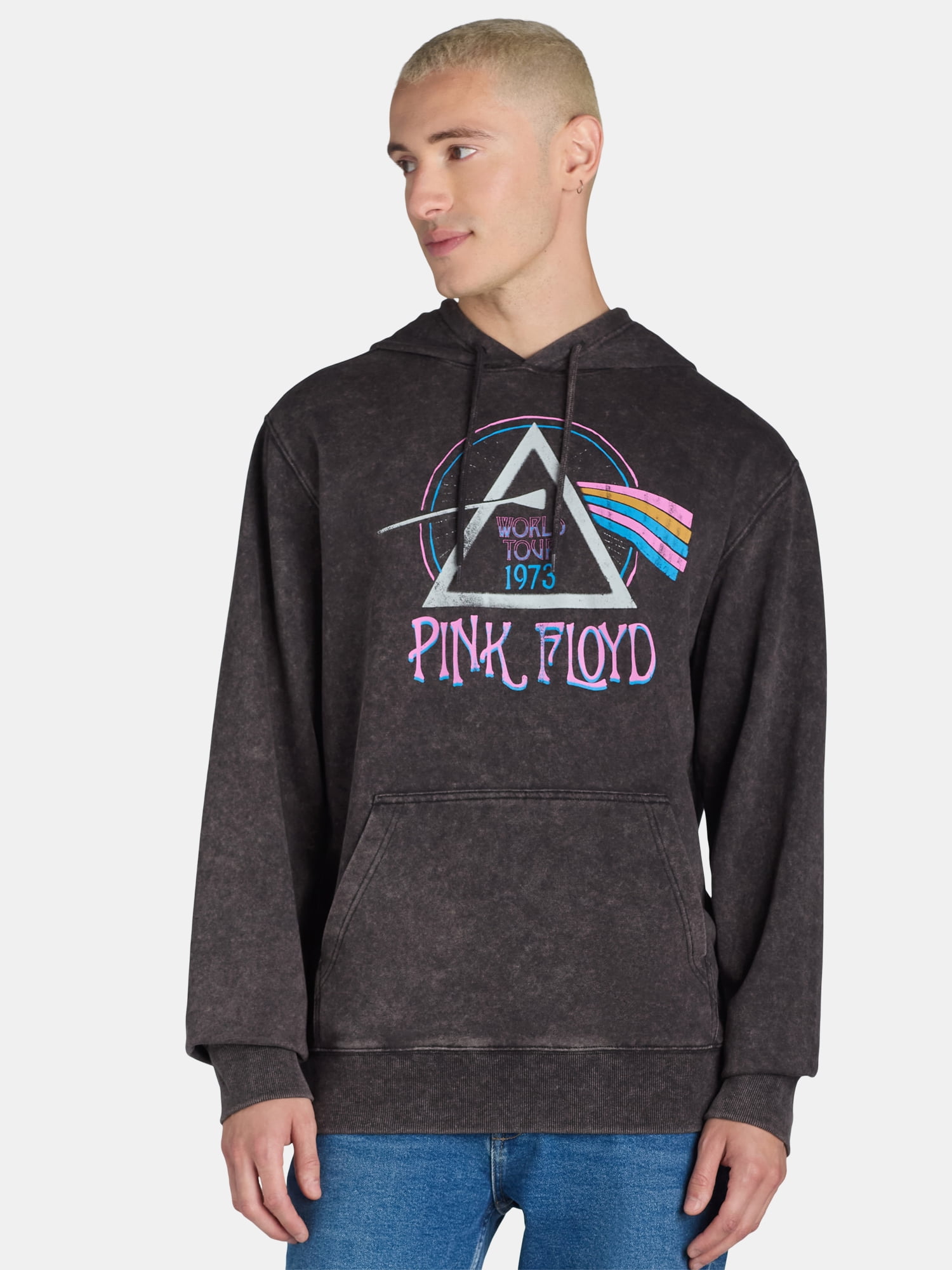 Pink Floyd Men's Graphic Pullover Hoodie with Kangaroo Pocket