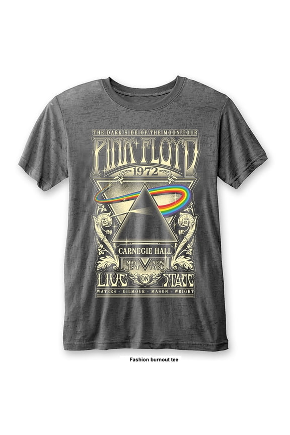 Pink Floyd Men's Carnegie Hall 1972 T-shirt Large Grey