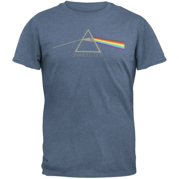 Pink Floyd Men's Dark Side Distressed Soft Blue Short Sleeve T Shirt
