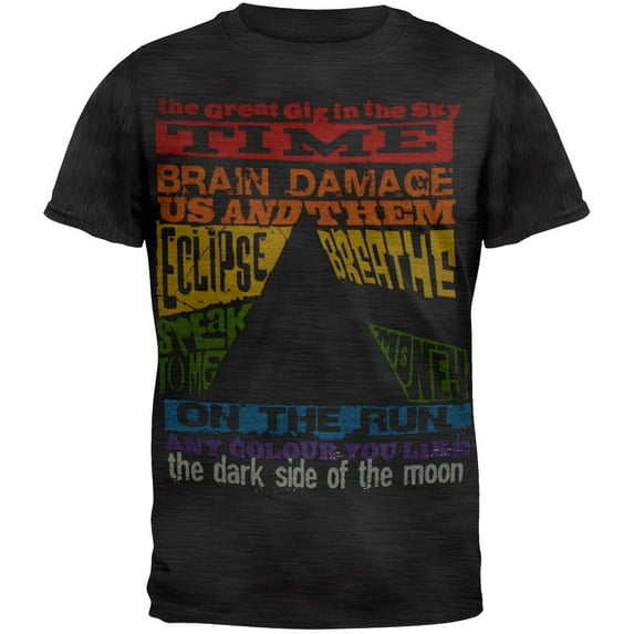 Pink Floyd Men's Dark Side Tracks Slim Fit T-shirt Large Black