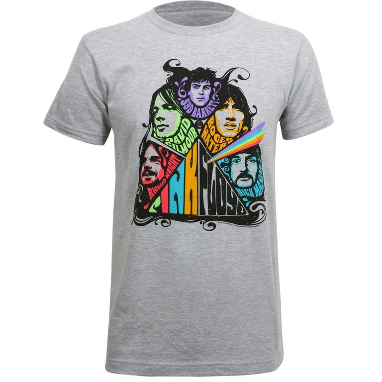 Pink Floyd Men s Prism Illustration Slim Fit T Shirt Heather Grey S