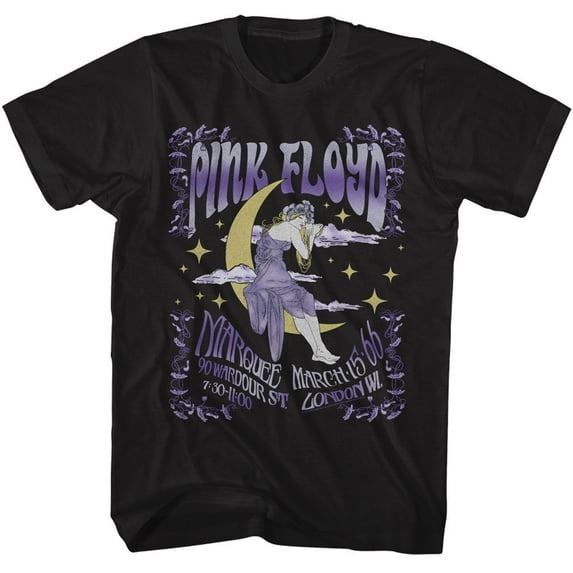 Pink Floyd Moon Girl Black Adult T-Shirt 6Xl