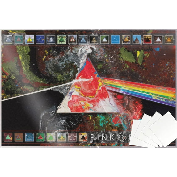 Pink Floyd - Music Poster (Dark Side Of The Moon - 40th Anniversary) (Size: 36" x 24") (Laminated Poster & Poster Strips)