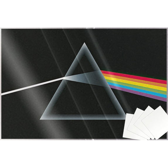 Pink Floyd - Music Poster (Dark Side Of The Moon - Classic Album Cover - Prism) (Size: 36" x 24") (Laminated Poster & Poster Strips)