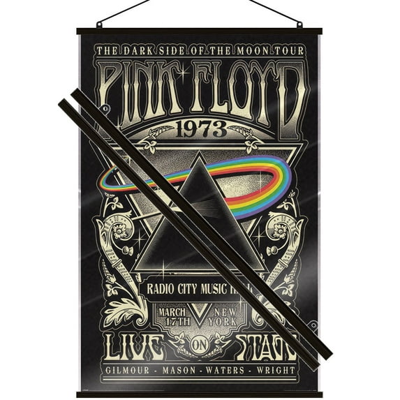 Pink Floyd - Music Poster (Dark Side Of The Moon - Radio City Music Hall 1973) (Size: 24" x 36") (Laminated Poster & Black Hanger)