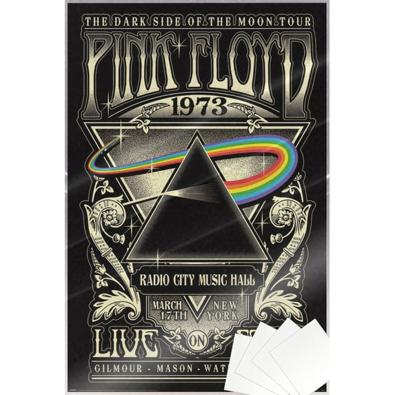 Pink Floyd - Music Poster (Dark Side Of The Moon - Radio City Music Hall 1973) (Size: 24" x 36") (Laminated Poster & Poster Strips)
