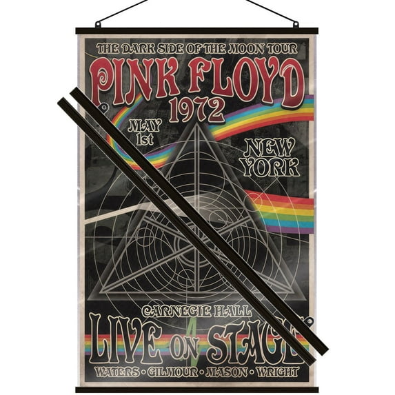 Pink Floyd - Music Poster (Dark Side Of The Moon - Tour 1972 - Live On Stage at Carnegie Hall) (Size: 24" x 36") (Laminated Poster & Black Hanger)