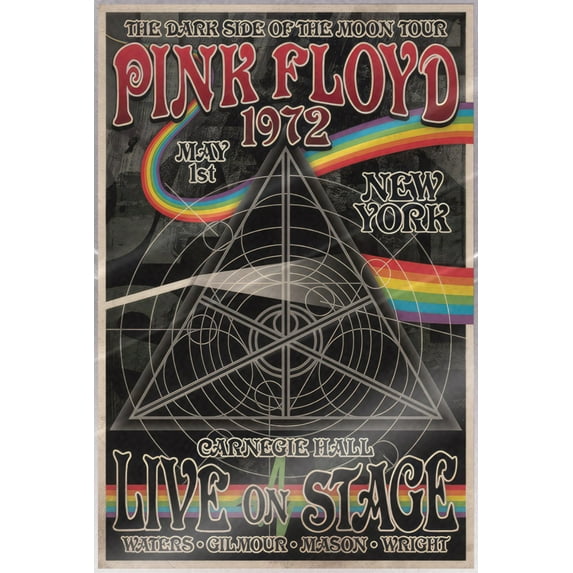 Pink Floyd - Music Poster (Dark Side Of The Moon - Tour 1972 - Live On Stage at Carnegie Hall) (Size: 24" x 36") (Laminated Poster)