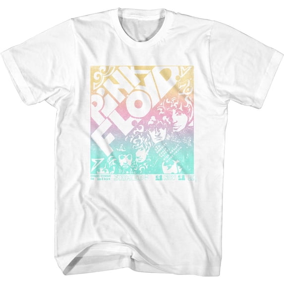 Pink Floyd Pastel Gradient White Adult T-Shirt M