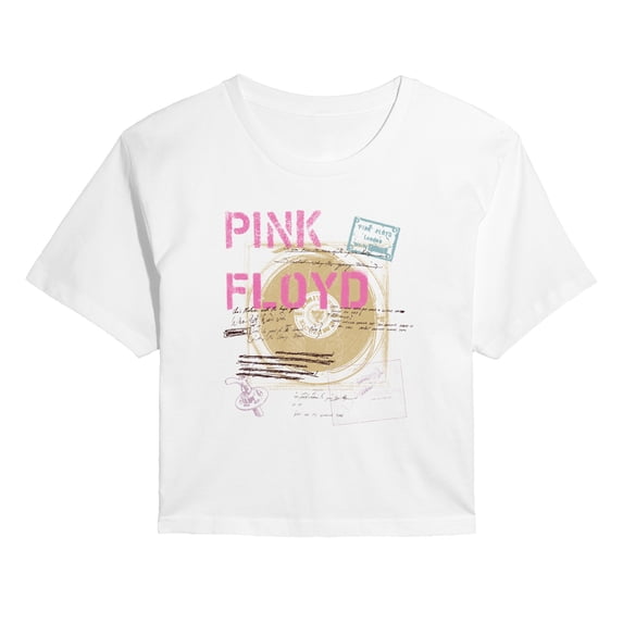 Pink Floyd - Pink Floyd Lyric Drafts - Juniors Cropped Short Sleeve Graphic T-Shirt