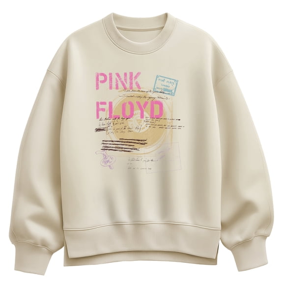 Pink Floyd - Pink Floyd Lyric Drafts - Ladies Oversized Fleece Crew Sweatshirt